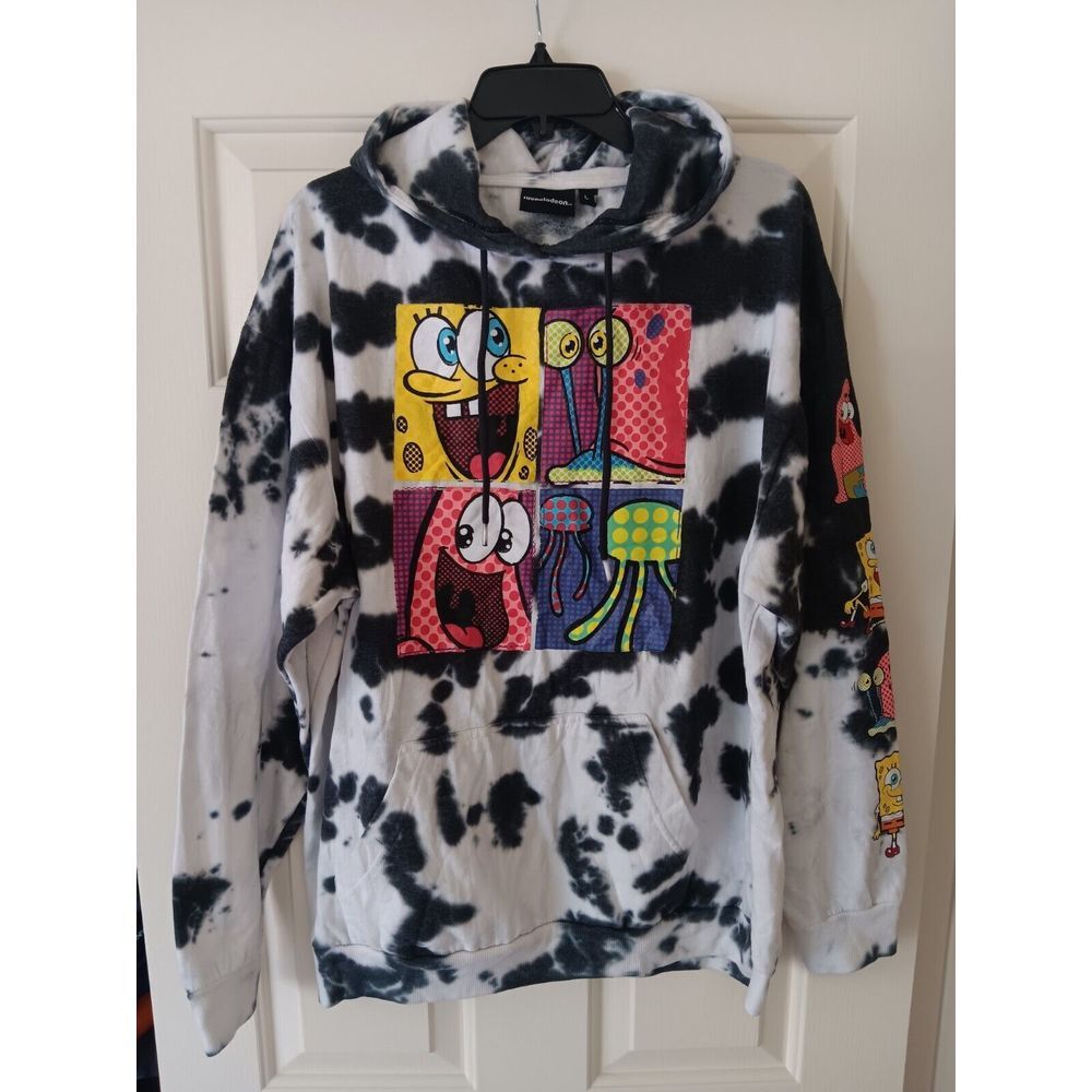 Spongebob Squarepants‎ Tie Dye Hoodie Sweatshirt Nickelodeon Mens Size Large